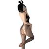 Sexy Lingerie Sexy Large Size Free Temptation Black Stockings Open Crotch with Hollow Stockings Backless Mesh Uniform Lace