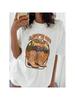 Vintage Lets Go Girls Cowgirl Boots Pattern Printed Basic Retro  T-Shirt Printed O-Neck Style Cartoon Summer Top T-Shirt