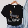 Stretching Dachshunds Women Short Sleeve Graphic Tshirt Summer Harajuku Hip Hop Dog Clothing Women Fashion Dachshunds TShirts