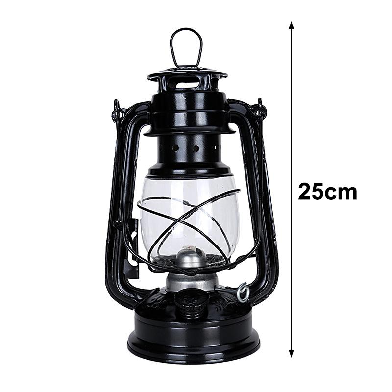 1Pc 25Cm Bronze Kerosene Lamp Retro Horse Lamp Camping Lamp Outdoor Tent Lamp Emergency Camping Portable Hanging Lamp