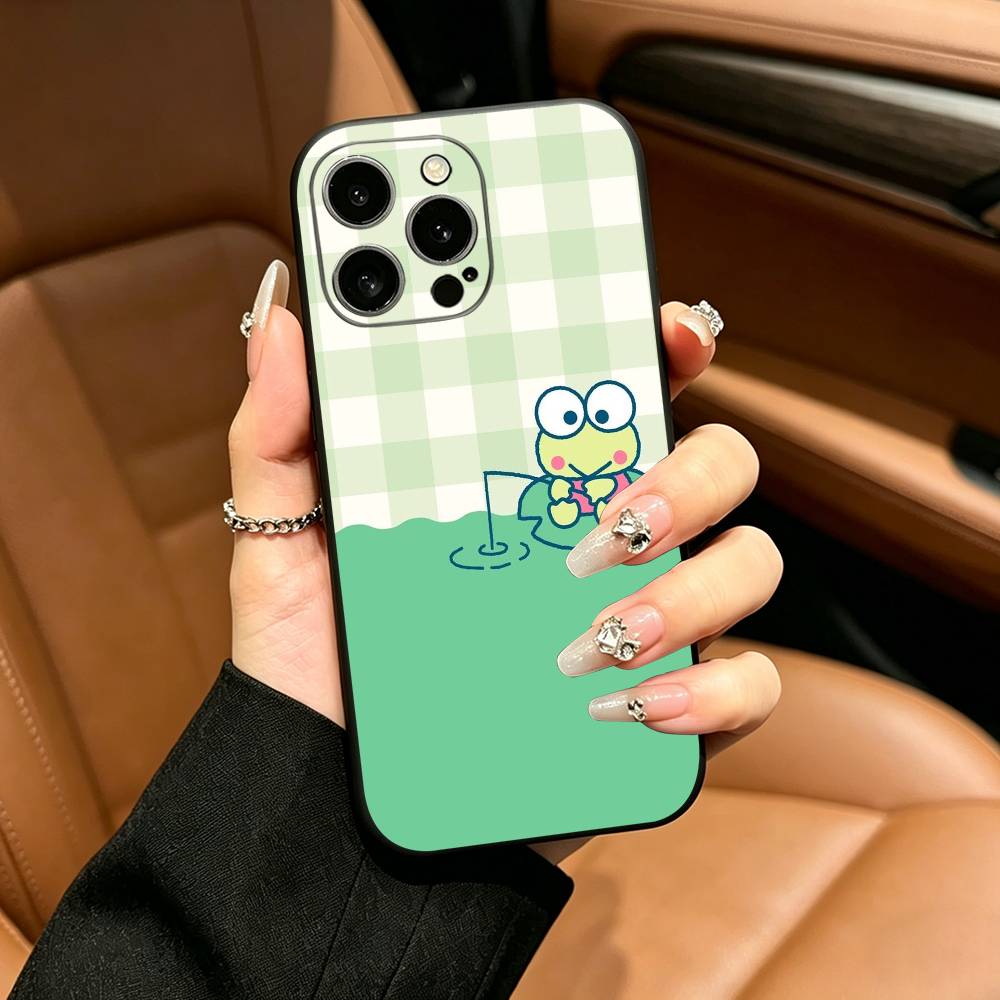 Cute Frog Cartoon Phone Case For iPhone 17,16,15,14,13,12,11 Pro Max,16/15/14Plus,XS Soft Black Cover
