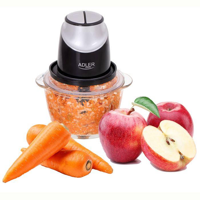 Mini Electric Meat Grinder, 4 Stainless Steel Blades, 2 Speeds Adler AD4082 550W White/Black