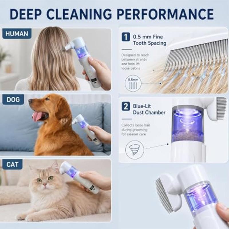 2-in-1 Electric Pet Grooming Brush Flea Comb Rechargeable Detangling Brush For Dogs Cats Removes Fleas For Long/short Haired Pet