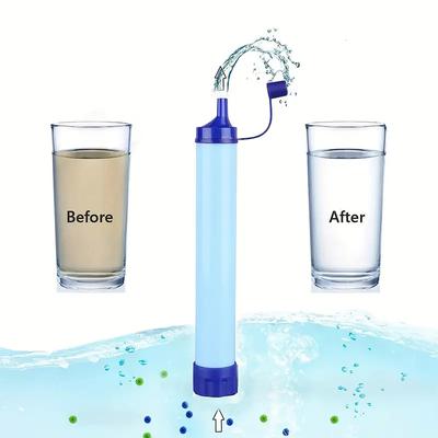 1 Stück Outdoor Wasserfilter, Persönliches Stroh-Wasserfiltrationssystem, Notfall-Überlebens-Wasserreiniger für Camping, Wandern, Klettern