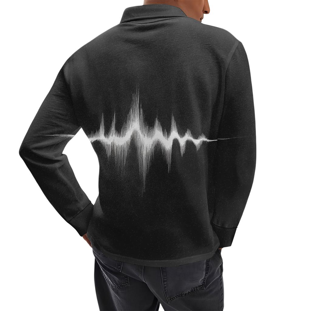 Men's Casual Retro Small V-neck Long-sleeved Top