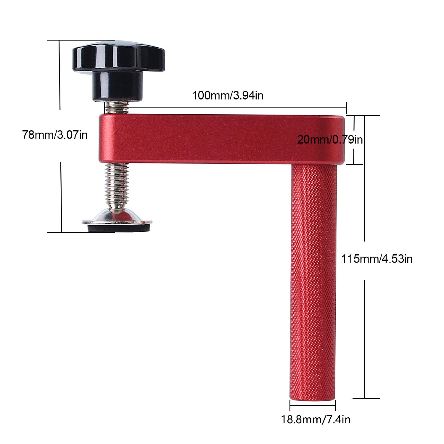 

Woodworking 19mm/20mm Bench Quick Acting Dog Hold Down Clamp For MFT Table Workbench Hole Clamp Aluminium Desktop Fixed Cilp As shown