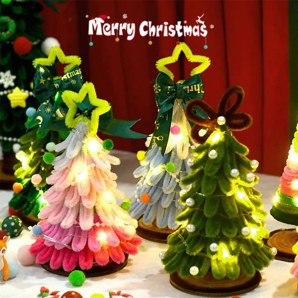 Christmas Tree 18/20cm DIY Handmade Christmas Pipe Cleaners Craft Kit Pipe Cleaners Supplies Pack Christmas Decorations Gifts