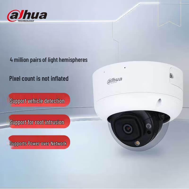 

Dahua 4MP PoE Dual-Light AI Dome Network Camera CN plug (adapter included)