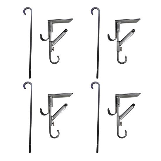 2/4Pcs Christmas Fireplace Stocking Garland Hanger No Drill Adjustable Mantle Garland Holder Heavy Duty Xmas Stockings Decoration Hanging Hook
