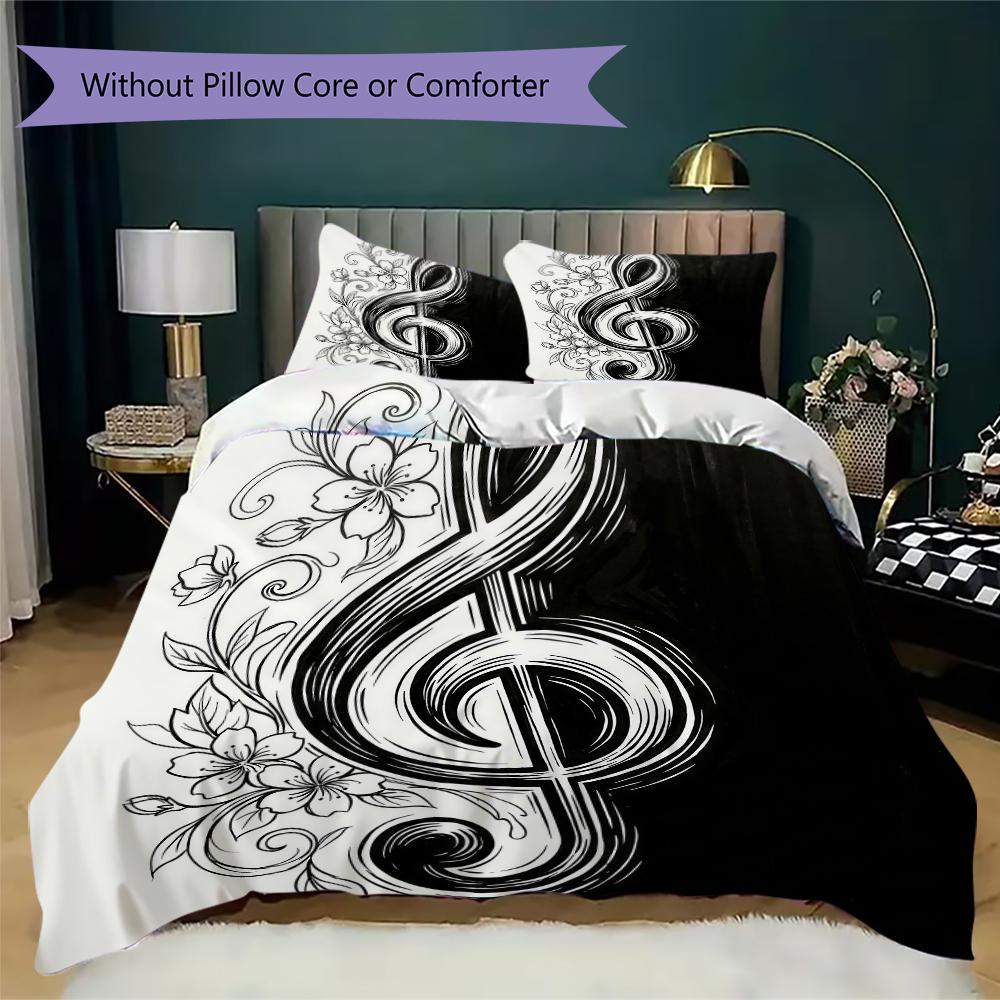 Art Music G Pattern Bedding Uilt Set Uilt Cover Pillowcase Home Decoration Birthday Gift (1 * Duvet Cover + 2 * Pillowcase Without Core)