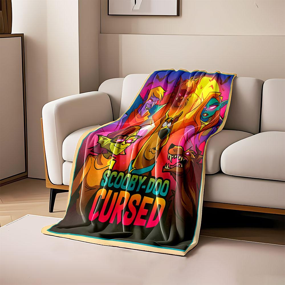 

Characters with glowing eyes in a spooky, eerie theme surrounding Scooby-Doo. for all seasons blanket lunch break throw gift 80cm x 120cm