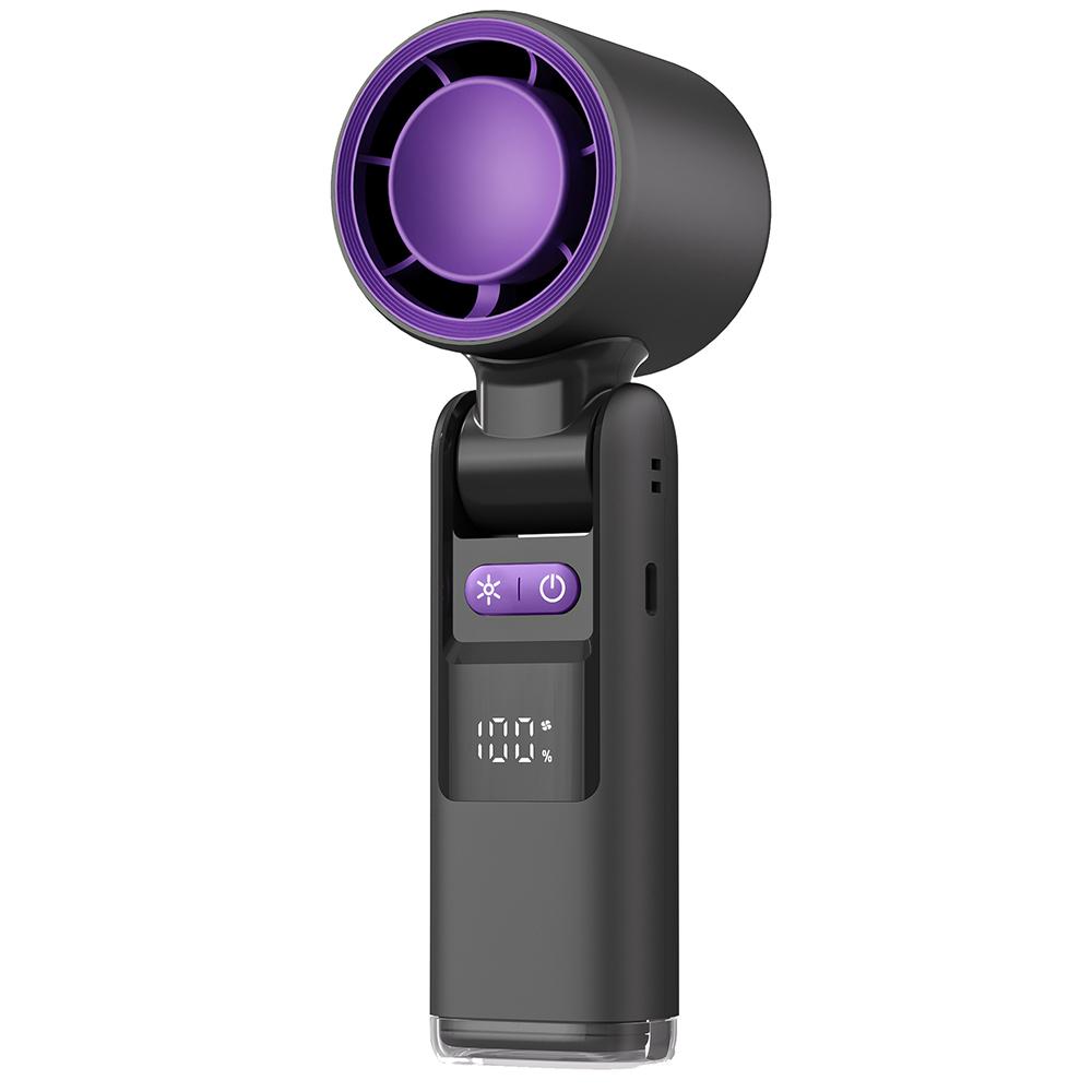 Portable Foldable Handheld Mini Turbo Fan with Ice Compress 4000mAh USB Rechargeable 100 Speeds Wind Outdoor Ice Cooling Fans