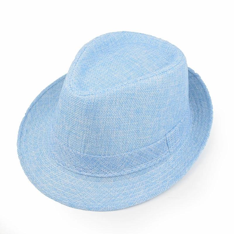 New Summer Linen Fedora Jazz Hat British Style Unisex Straw Hat Beach Sun Hat Sun Protection Korean Style Sun Hat