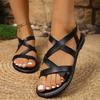 Fashion Shoes for Women 2025 Summer New Women Flat Sandals Roman Strap Non Slip Rubber Soles Daily Ladies Sandals Sandalias De Mujer