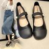 Women Flat Shoes Fashionable and Versatile Square Toe French Mary Shoes Women New Summer Soft Soled Beanie Shoes Plus Size 35-43