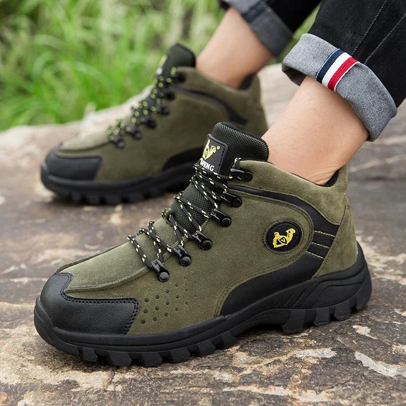 Fashion Brand Winter Snow Boots Warm Plush Men's Boots Outdoor Non-slip Hiking Boots Waterproof Men's Ankle Boots Walking Boots Size 47