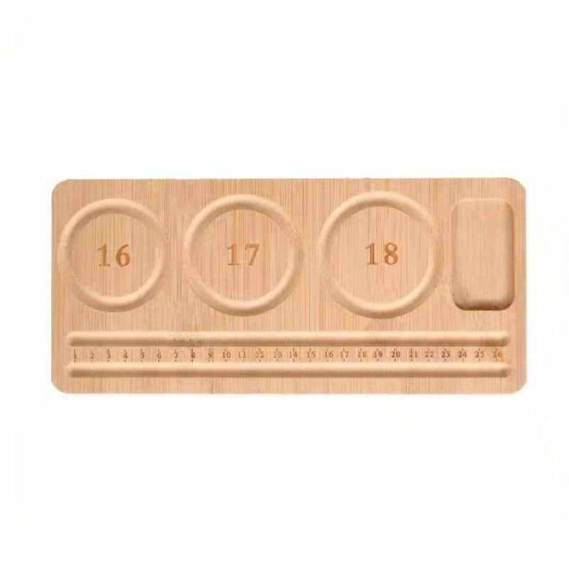 Wooden Beading Game Tray- Artistic Bead Stringing Desktop Board with Measurement Markings, Ideal for Crafting and Jewelry Making