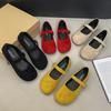 Gentle Evening Wind Ballet One-word Buckle Single Shoes Women's French Retro Round Head Shallow Mouth Flat Mary Jane Shoes