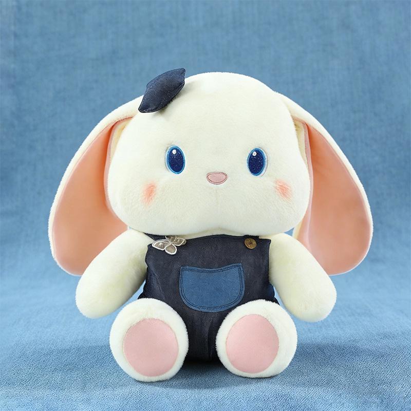 Original Cute Denim Rabbit Plush Toy with Lace Skirt - Perfect for Children's Birthday Gift and Decoration
