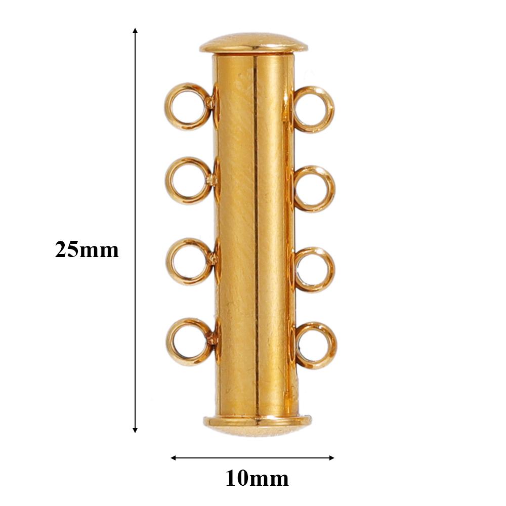 3 Stück Edelstahl 4 Schlaufen Magnetische Schieberöhre Verschlüsse Haken für DIY Lagenhalskette Schmuckherstellung Zubehör Armbandverbinder