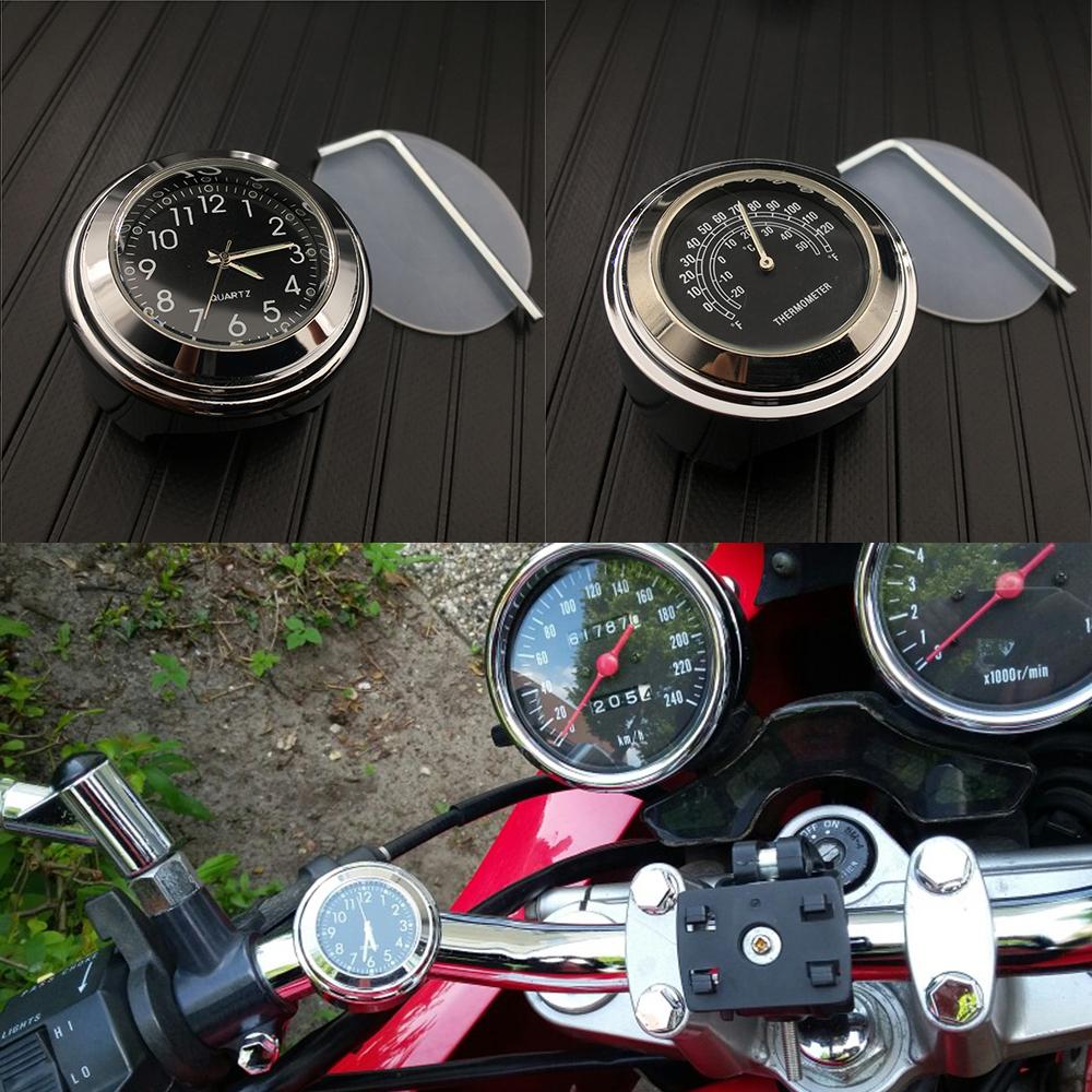

7/8 или 1 Мотоциклетные часы и термометр на руль Подходят для Harley Honda Yamaha Suzuki Kawasaki UTV ATV