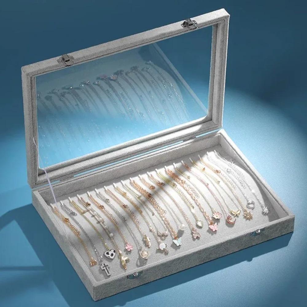 Velvet Jewelry Storage Box High-capacity Bracelet Jewelry Box New Velvet Necklace Box