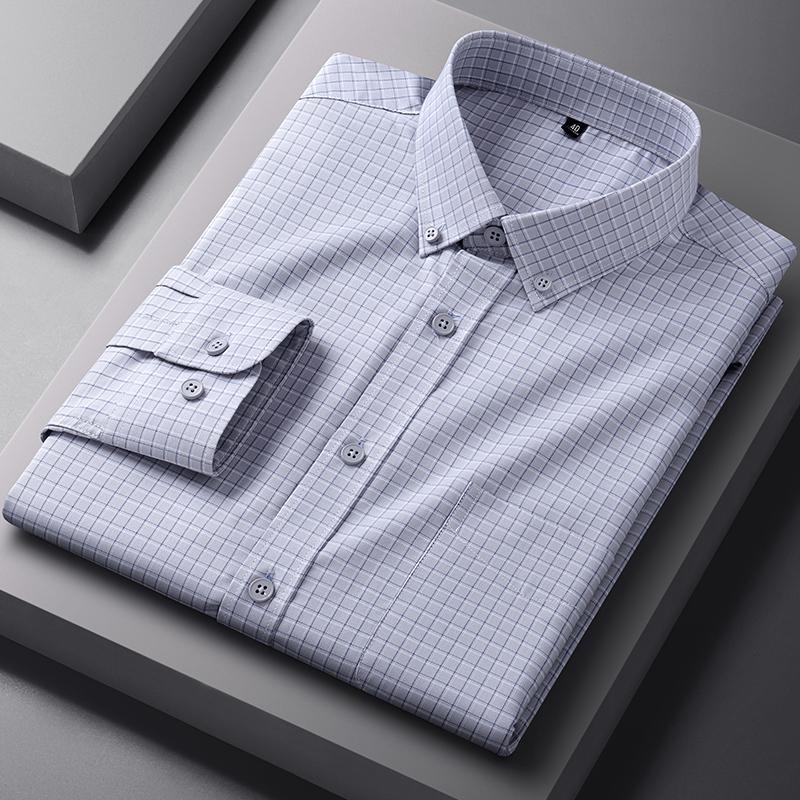 New Quality Anti-Wrinkle Men Shirt Long Sleeves Dress Shirts For Men Slim Fit Camisa Social Business Blouse White Shirt S-4XL