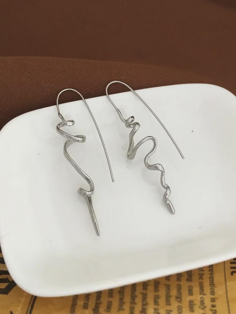 Copper Abstract 3D Design Earrings - Cool Street Style Ear Hook T533