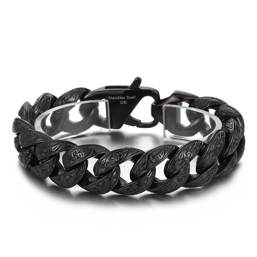 European and American Personalized Men's Jewelry, Titanium Steel Multi-ring Interlocking Pattern Bracelet, Men's Stainless Steel Bracelet