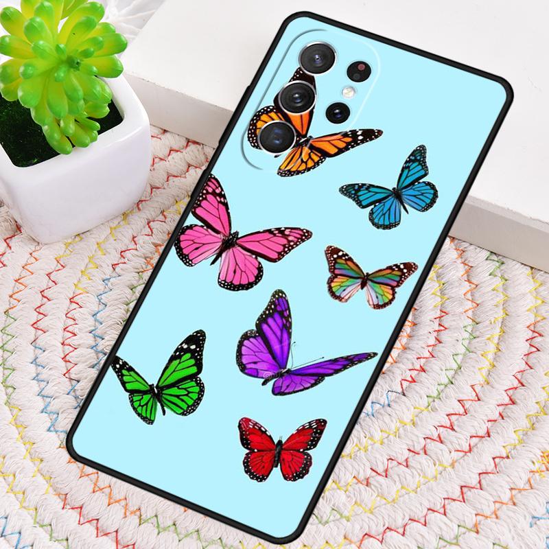 Cute Aesthetic Butterfly Soft Phone Case for Samsung Galaxy Note 10 Pro S26 Ultra S23 S24 FE S25 S21 S22 PLUS Shockproof Cove