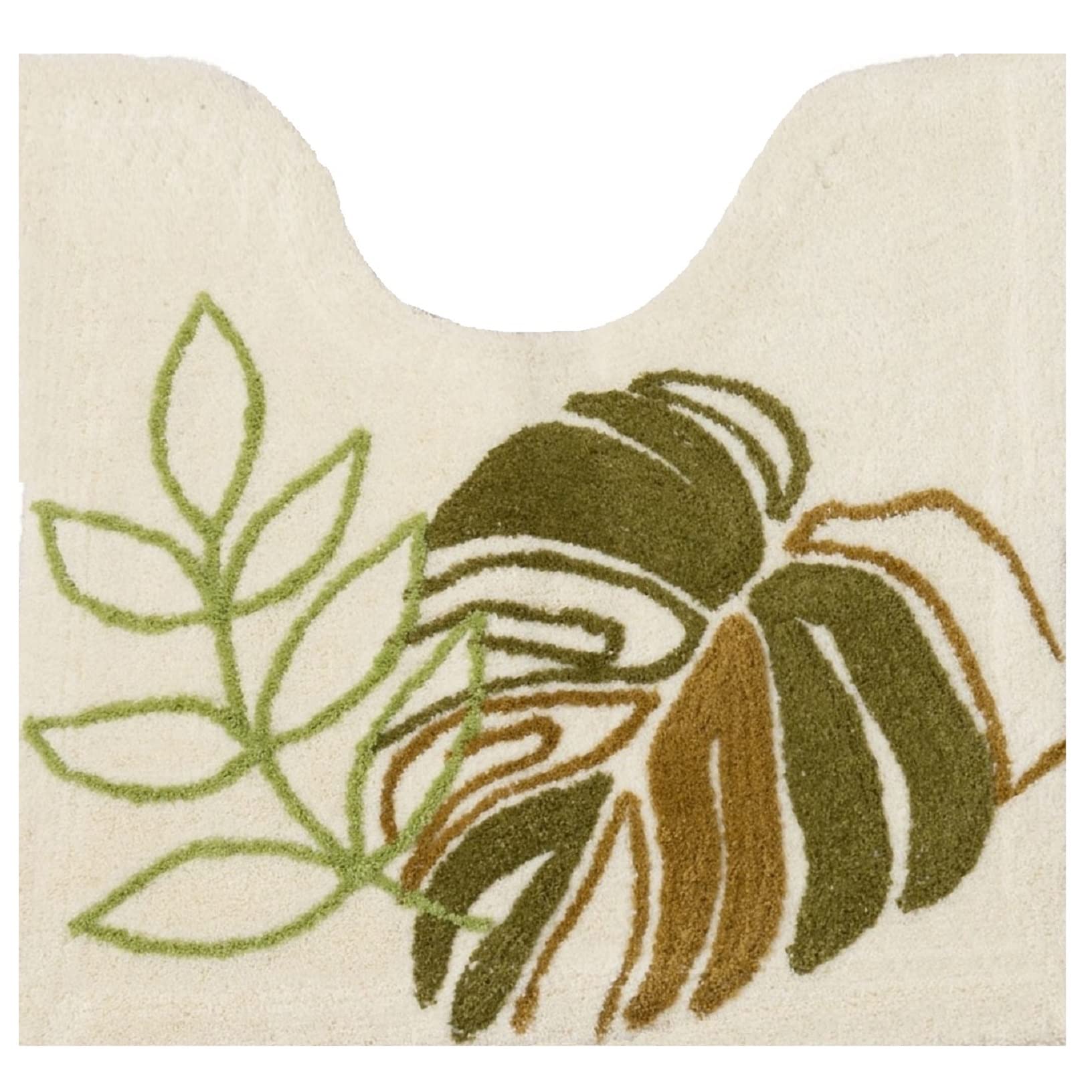 

Senko Deliciosa Toilet Mat, approx. 58 x 60 cm, Ivory, Leaf Pattern, Monstera, Hawaiian Design, 39173