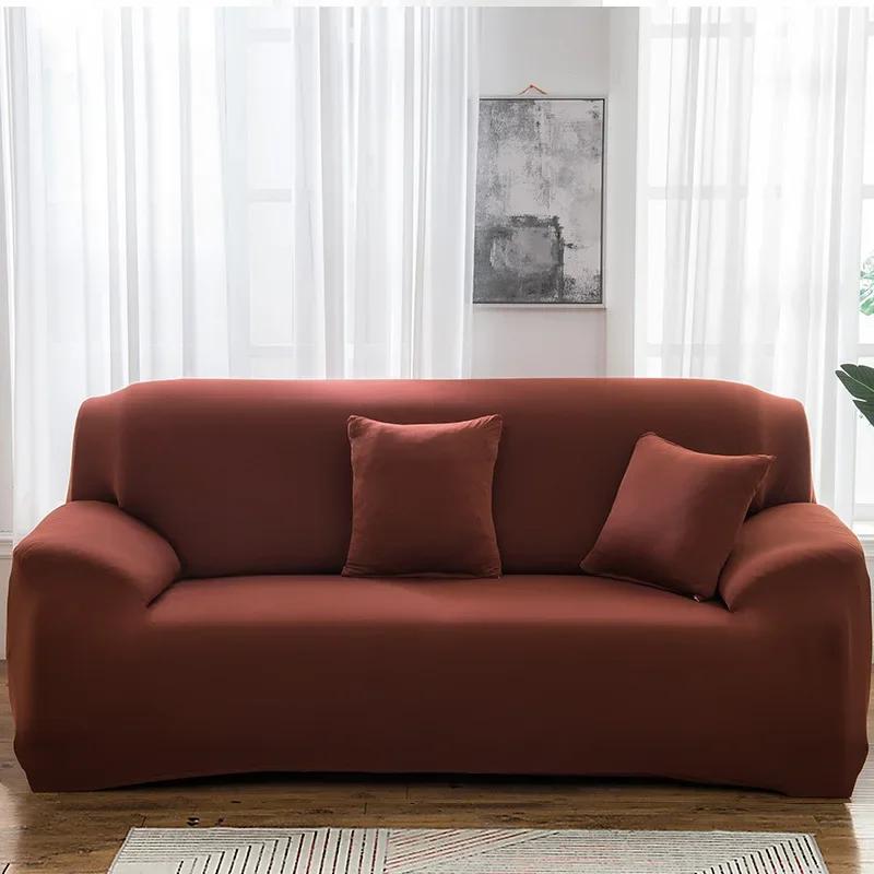 1/2/3/4 Seater Silk Cool Sofa Cover for Living Room L Shap Coner Couh Cover 2024 Spandex Extenble Sofa Protecter