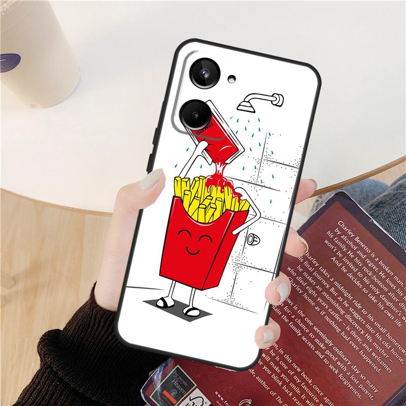 French Fries Burger Pizza Case For Realme GT 7 Pro GT 6T 6 5 C55 C53 C51 C21Y C25S C61 C67 C75 10 11 12 13 14 Pro Plus
