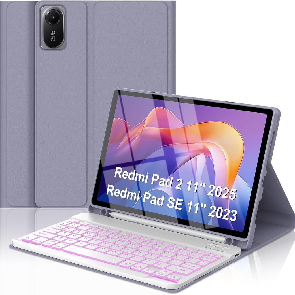 Keyboard Case for Xiaomi Redmi Pad 2 & Redmi Pad SE 11 Pad2 SE Poco Pad C1  Xiaomi Pad6/7/8  6S/7S Pro Magnetic Removable Bluetooth Touch Keyboard