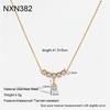 ins water drop zircon pendant stainless steel collarbone chain plated with 18K gold non-fading necklace light luxury niche accessories