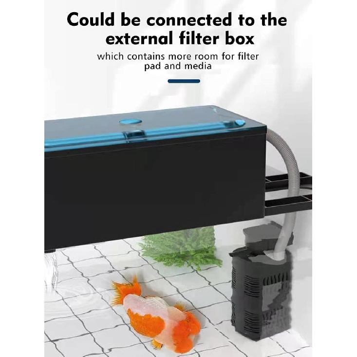 480 GPH Submersible Aquarium Internal Filter Pump for (Up To 160 Gallon) Fish and Turtle Tank and Pond with Chemical, Physical, and Biological