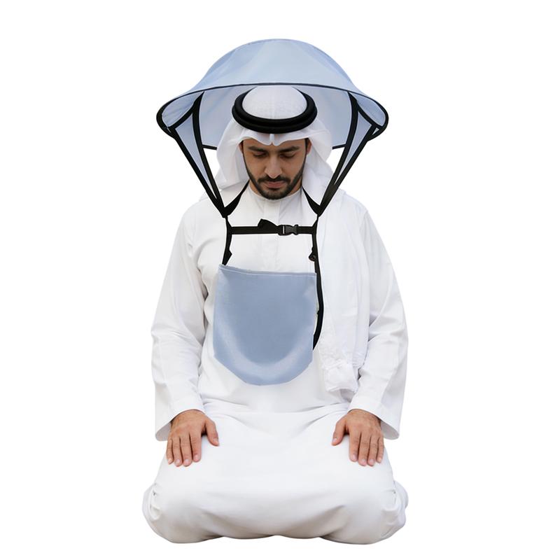 Portable Prayer Sun Hat Foldable Polyester Umbrella Hat Easy To Use Lightweight Sunshade Headwear Outdoor