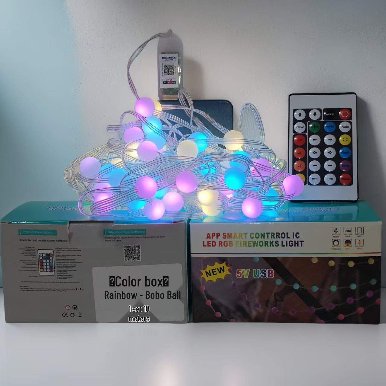 

Iridescent Star String Lights: USB-Powered Ambient Decor for Outdoor Camping and Holidays 10m 66 lights USB Remote [Bluetooth APP]