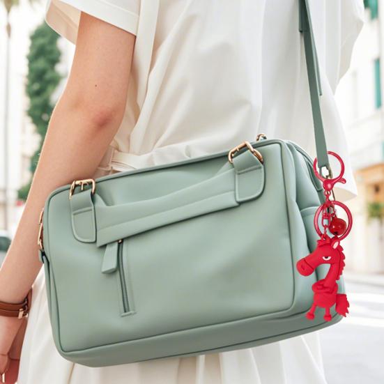 Cool Horse Keychain Cute Cartoon Horse Charm Keychain Metal Keyring with Bell Keychain for Backpacks Handbags