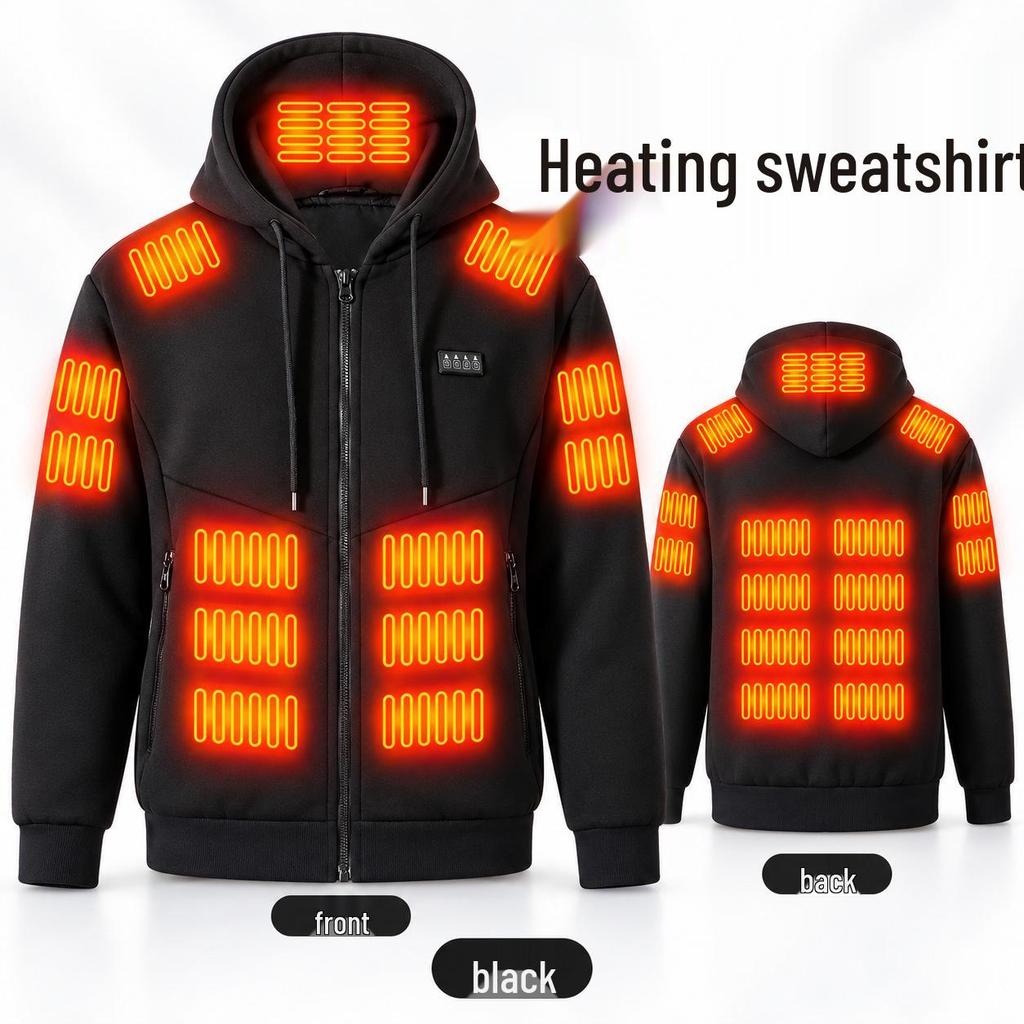 Slimme Verwarmde Hoodie voor Mannen - Winterse Elektrische Warmte met Constante Temperatuurregeling