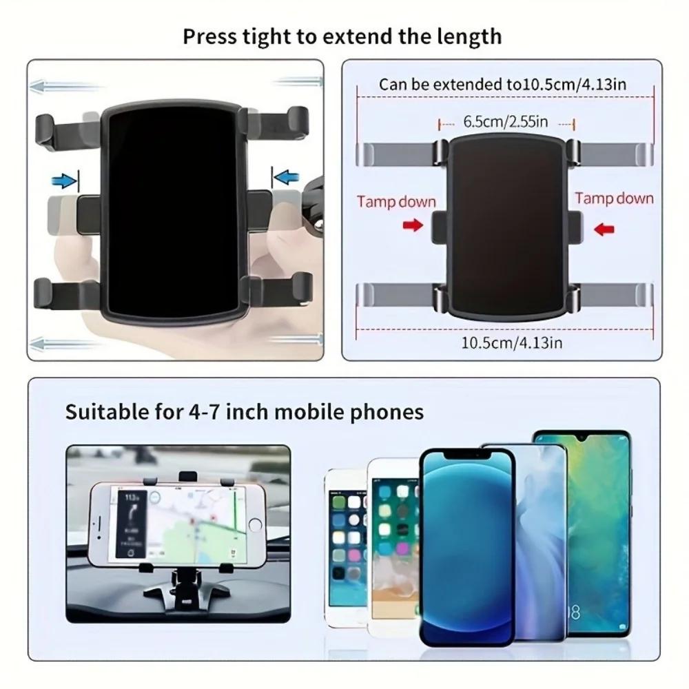 Rotation Car Phone Holder Universal Mobile Phone Holder Dashboard Easy Clip Mount Stand Cellphone Stand For GPS Navigation