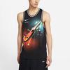 Nike Splash Ink Print Large Logo Training Tank Top Men Tops Black DJ5217-010