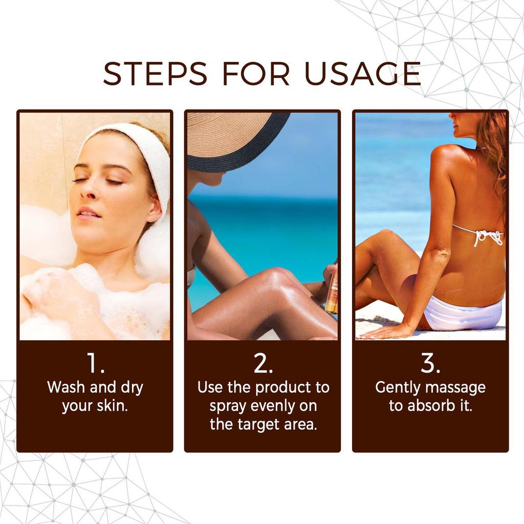 Self Tanning Spray Assist Natural Soft Antique Bronzer Wheat Skin Tone Tanning Accelerator Spray Beach Outdoor Sunscreen Care