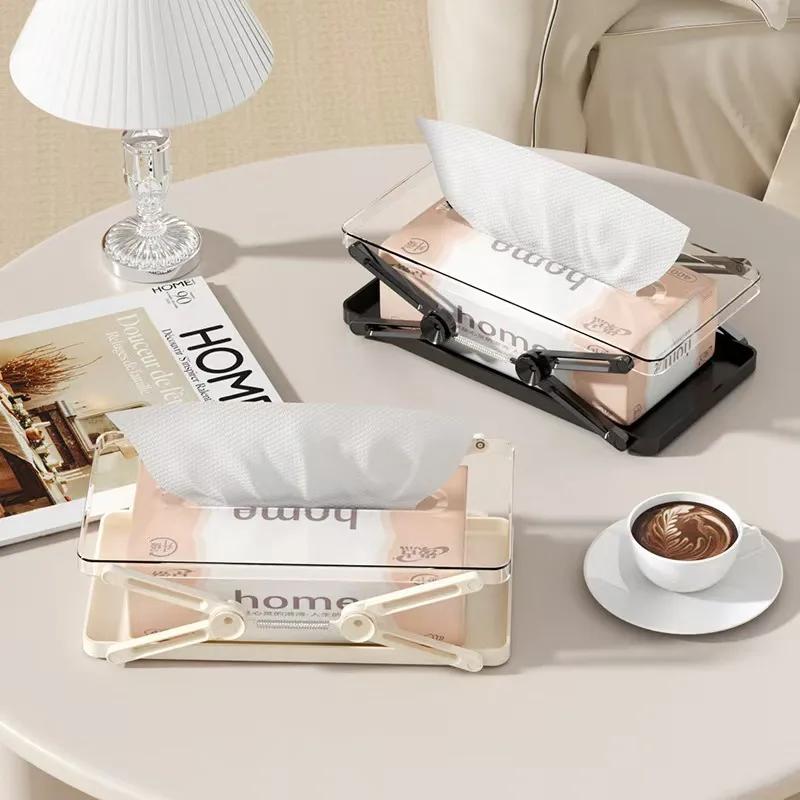Extendable Tissue Storage Box Minimalist Height Adjustable Creative Light Luxury Napkin Holder Rectangle Multi-functional Tissue Box