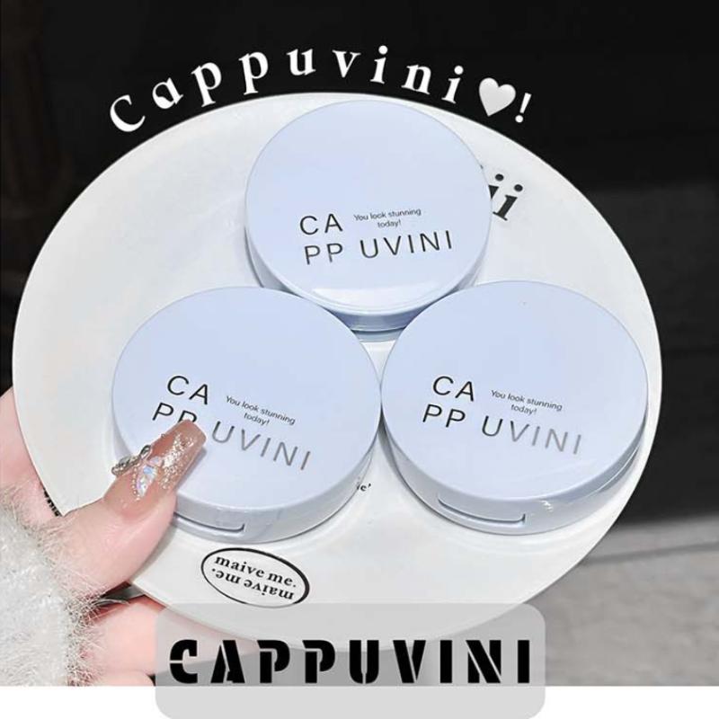 Cappuvini Pressed Powder White Brightening Oil Control Concealer Lasting Natural Face Makeup Setting Powder Waterproof Cosmetic