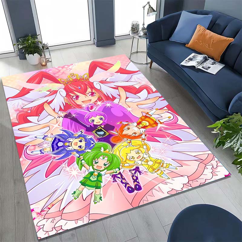 Cute Cartoon Pretty Cure Pattern Rug, Large Area Non-slip Washable Rug,, Suitable for Bedroom Home Decoration.666