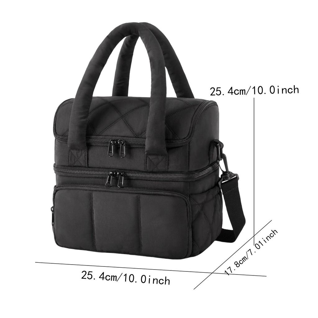 Lunch Box Tote Bag Container Carrier Lightweight Leakproof Adjustable Removable