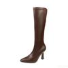 Fashion Sharp pointed high tube thin heel high-heeled boots for women simple comfortable versatile stylish height increasing boots