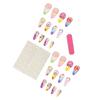 Cross-border European and American wearing nail 3D relief colored flower nail piece almond-shaped nail patch removable fake nail piece