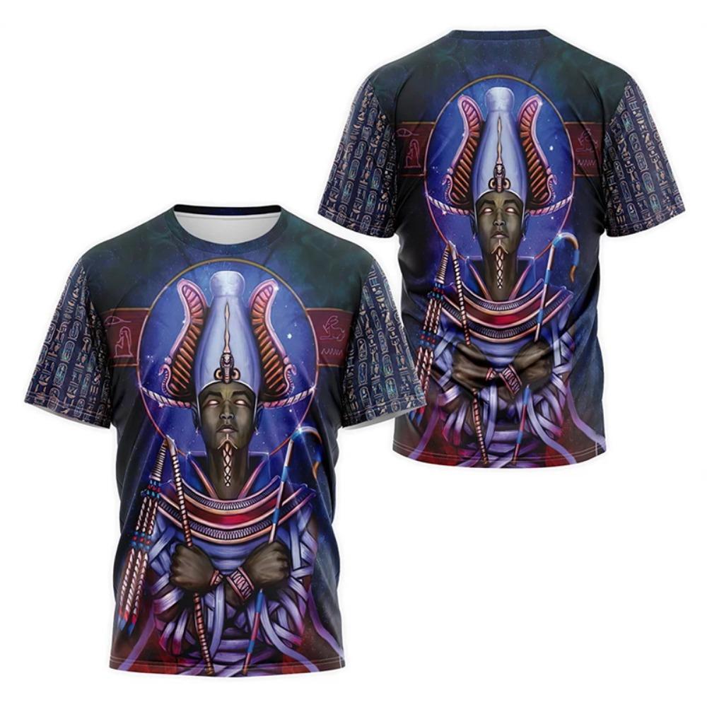 Ancient Egypt Pharaoh Anubis Pattern 3D Print T-Shirts Men Women Short Sleeve T Shirt Unisex Harajuku Y2k Tees Tops Kids Clothes